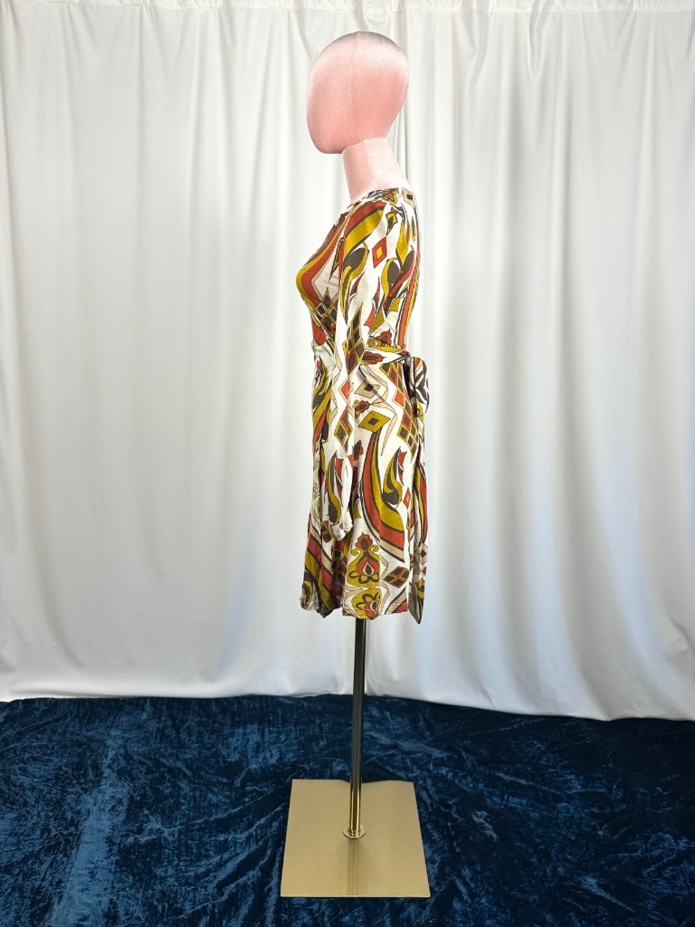 Vintage Crystal Candy USA Retro Geometric Wrap Dress XS - Picture 11 of 16